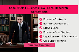 draft contracts, legal research, case briefs, and agreements