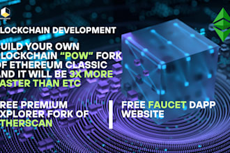 create pow blockchain forks of etc, 3x faster than etc, free explorer and faucet