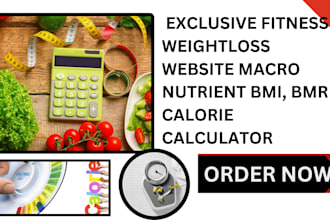 design exclusive fitness, wieghtloss website macro nutrient bmi, bmr calculator