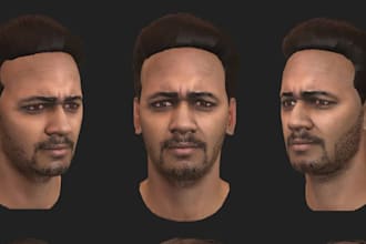 make hyper realistic 3d face model and head likeness sculpting