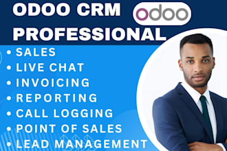 setup odoo crm invoicing reporting call loging lead integration portal live chat