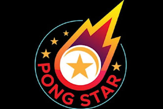 design colorful beer and ping pong game logo