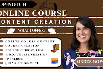 design and develop a high quality udemy, teachable, kajabi course