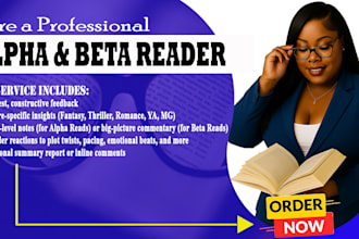 alpha or beta read fantasy thriller romance ya middle grade short story, novel