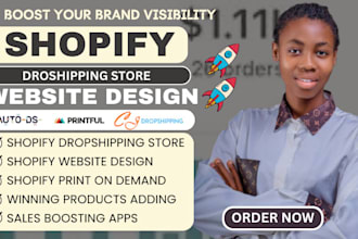 build shopify dropshipping store, shopify website design, ecommerce website