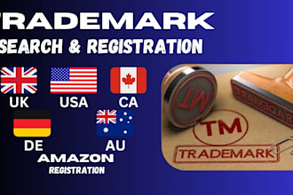 help with trademark registration USA, UK, eu or canada and search