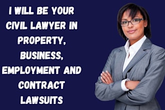 be your civil lawyer in property, business, employment and contract lawsuits