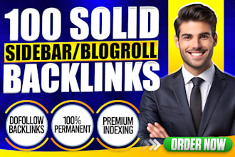 create 100 da 50 dofollow sidebar backlinks for permanent SEO boost