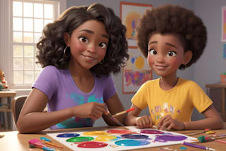 design 3d african american children book illustration, children book, kids book
