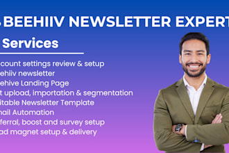 setup beehiiv substack account newsletter template and landing page
