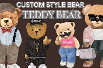 design luxury teddy bear vibrant toys for mascot portrait teddy bear character