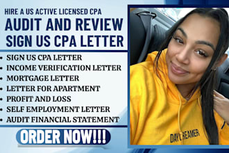 be your certified public accountant, sign CPA letter, audit financial statement