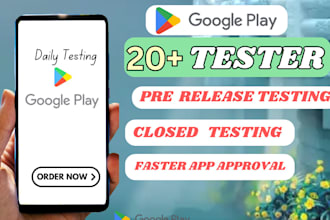 provide 20 tester on play store google play store console testing android app