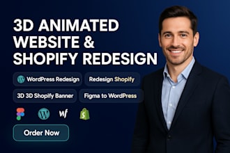convert figma to wordpress and redesign shopify with threejs 3d shopify banner