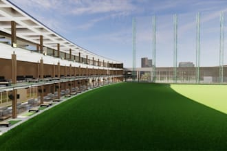 renovate 3d golf simulator, golf house, loft house, landscape, commercial space
