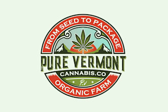 design included cannabis hemp company logo