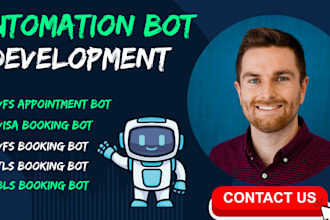 develop vfs appointment bot, tls bot, bls bot, visa booking bot, vfs booking bot