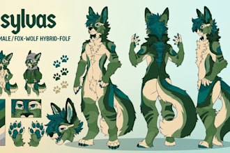 draw furry reference sheet nsfw furry art fursona oc character design