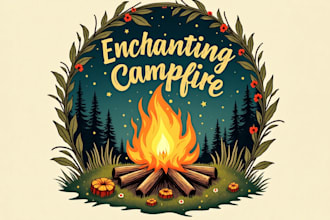 design awesome enchanting campfire logo within two days