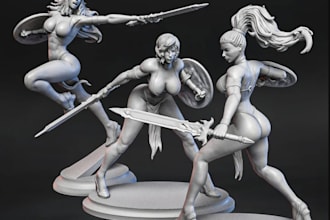 3d sfw model, warrior 3d statue,nsfw toy figurines3d game character,zbrush print