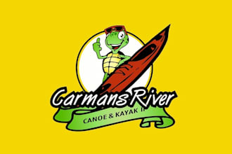design paddle sports sales and rentals mascot logo