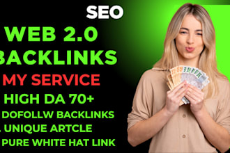 create 200 web 2  0 backlinks da90 with unique articles