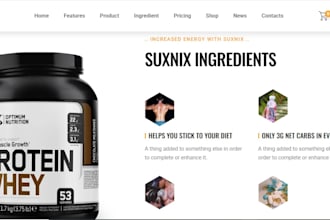 build shopify website for dietary supplement, protein powder, peptide store