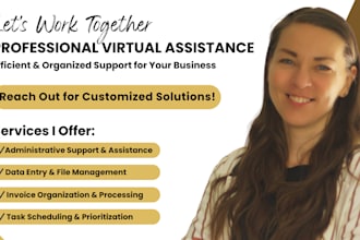 be your reliable virtual assistant for admin support