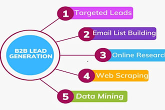 provide b2b targeted lead generation, web research, email list building
