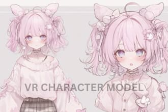 rig high quality 2d vtuber furry vrc avatar pngtuber 3dvtuber facerig, vseeface