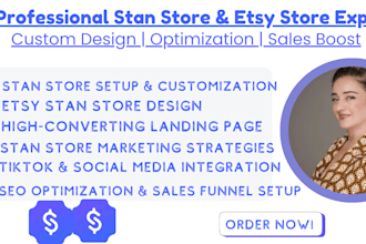 setup stan store etsy stan store design stan store marketing expert SEO
