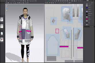 any 3d fashion designs and pattern drawing in clo 3d