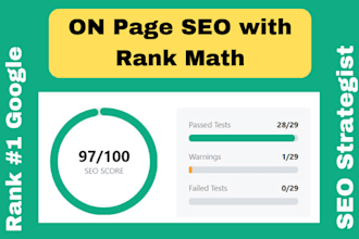 setup rank math on page seo optimization 90 plus score