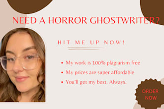 ghostwrite or rewrite your creepy horror story