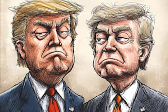 draw digital political editorial cartoon
