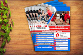 design cpr, home care, medical, lab, notary, dental, and healthcare flyer