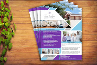 design assisted living, home care, nemt, cpr, group home and healthcare flyer