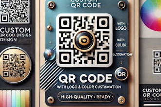custom and professional qr code design, website, business, logo and colorful