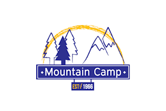 design parents and children mountain camp logo