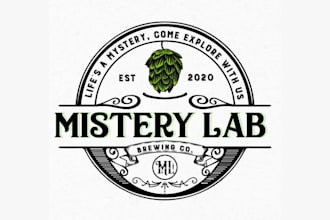 do greatest beer logo for science lab themed craft brewery