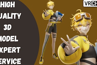 custom 3d vrchat avatar vrc character 3d humanoid vrchat model furry nsfw