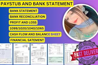 do bank reconciliation balance sheet, income statement,profit and loss,cash flow