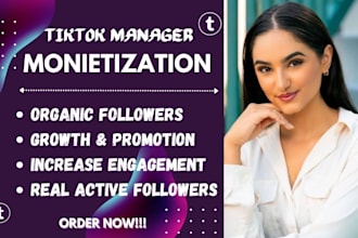 monetize your tiktok account, increase organic followers, and boost sales