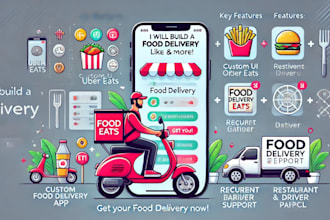 build food delivery app, uber eats app, food panda, delivery app