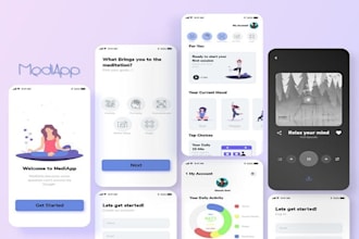 develop meditation app ,affirmation app rest relaxation app wellness fitness app