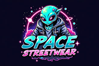 make modern space alien logo with creative concepts