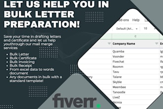 bulk letter processing using mail merge