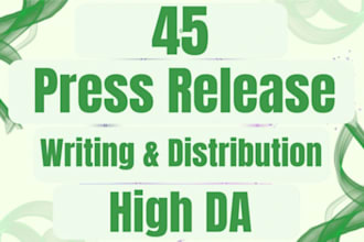 do press release distribution and backlinks to high da and DR sites