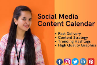 provide you content calendar or content planner for social media marketing