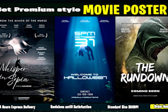 draw a stunning  movie poster and film poster for you
